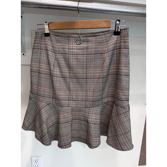 Trina Turk Women's Pleated Ruffle Plaid Mini Skirt Size 4 Academia Professional - Picture 8 of 11